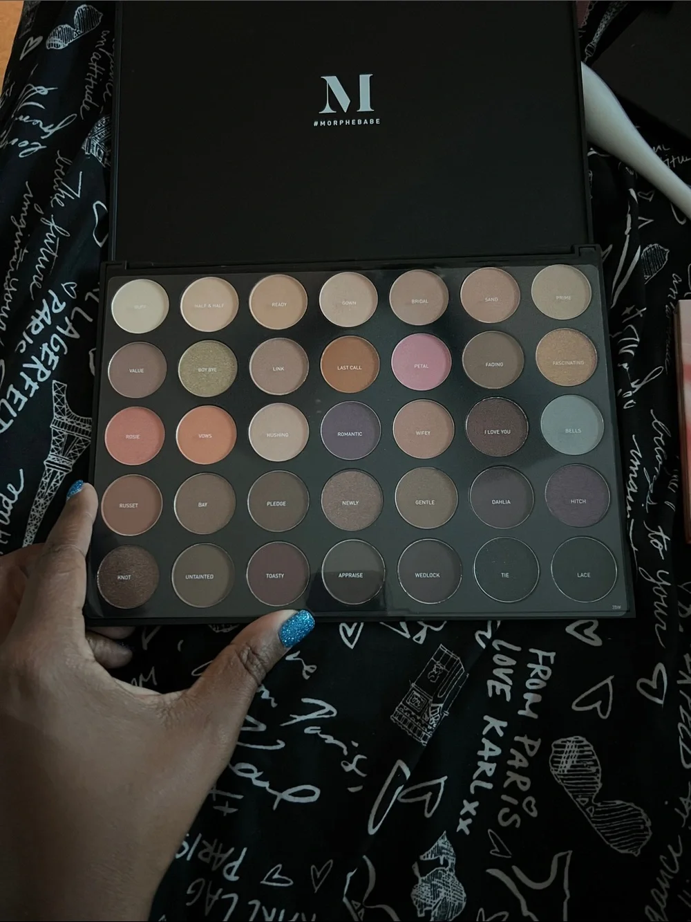 Morphe Black Eyeshadow Palette with Silver Logo